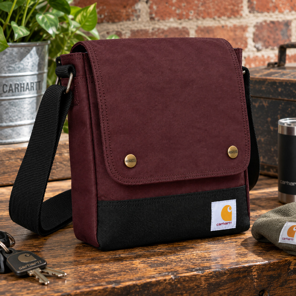 Carhartt Crossbody Snap Bag Port Black Rain Defender Water Repellent NWT - Picture 3 of 11